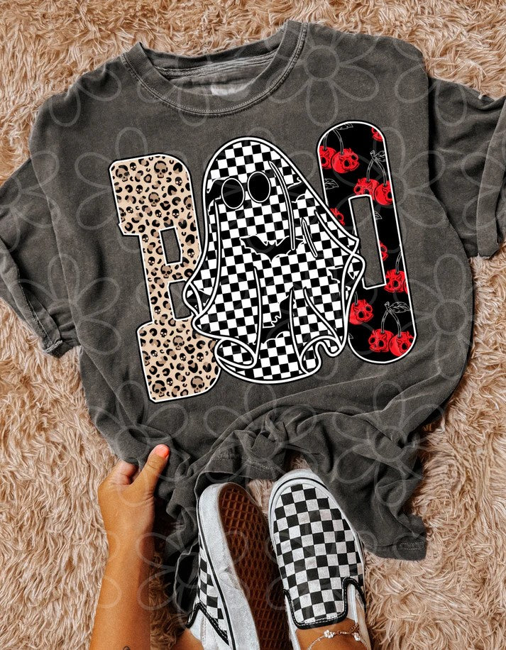 Boo Patterns Checkered Ghost Tee