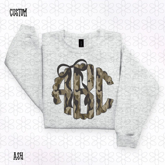 Camo Brown Bow Custom Monogram