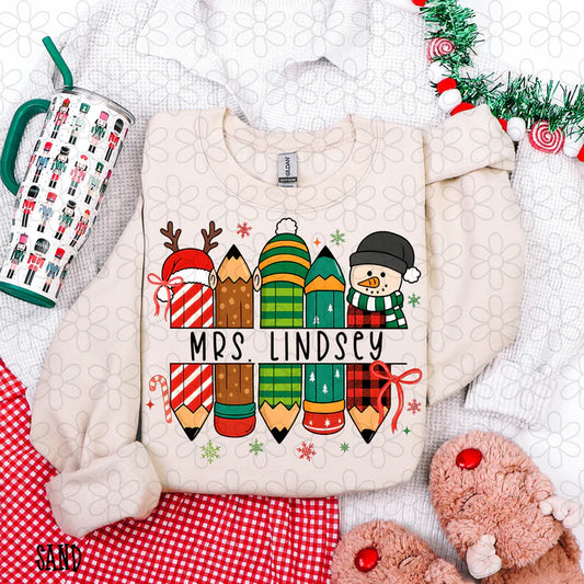 Christmas Pencils Custom Name