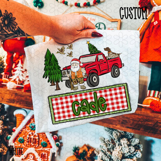 Christmas Santa Claus Camo Truck Custom Name