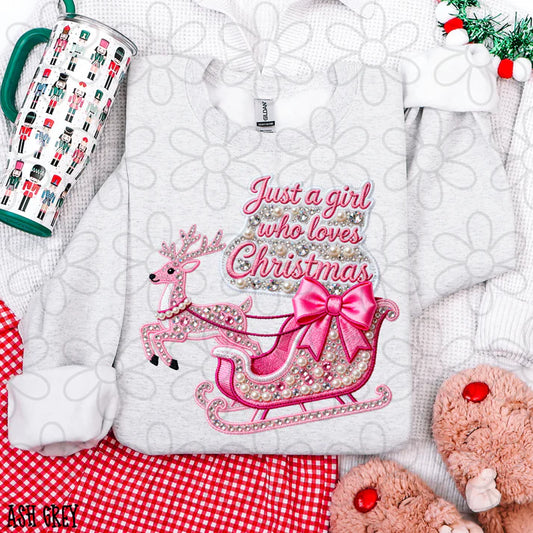 Just A Girl Who Loves Christmas Pink