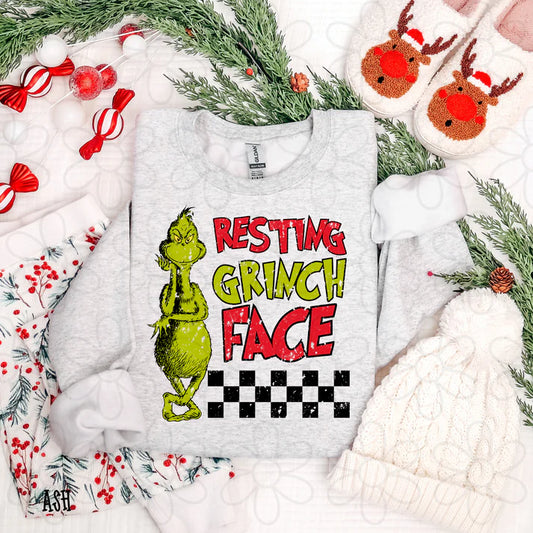 Resting Grinch Face Checkered
