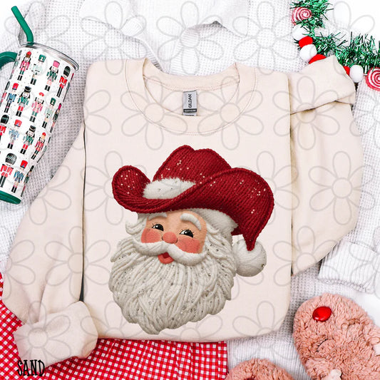 Santa Sequin Cowboy Hat