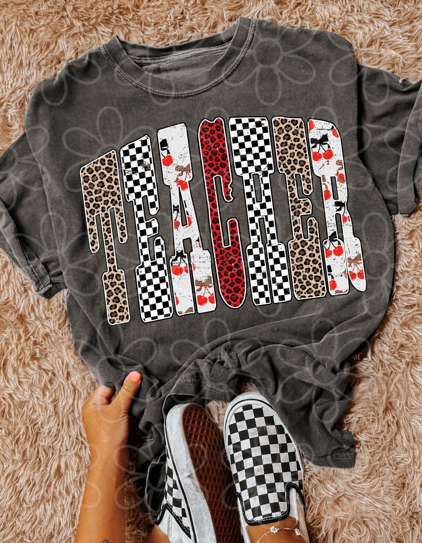 Teacher Multi Patterns Tee Shirt
