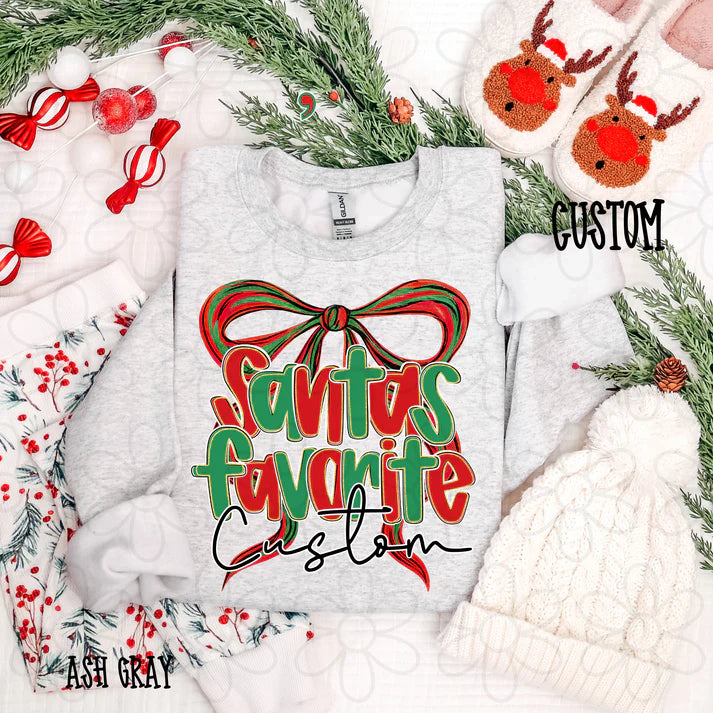 Santas Favorite Coquette Bow Custom Name