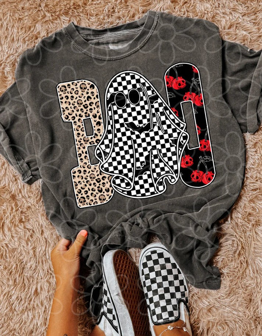Boo Patterns Checkered Ghost