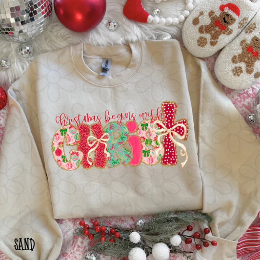 Christmas Begins With Christ Bows