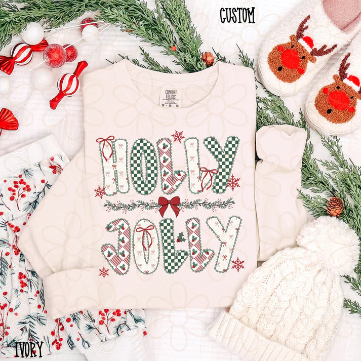 Christmas Checkered Bows Custom Name