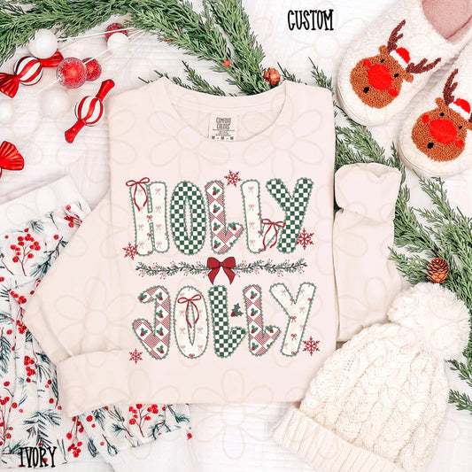 Christmas Checkered Bows Custom Name