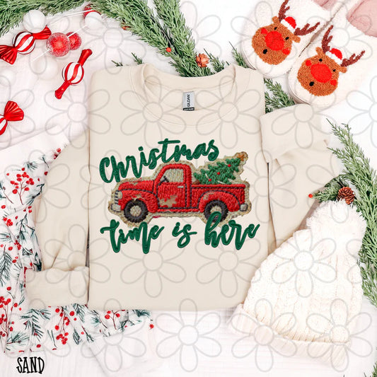 Christmas Time Is Here Red Truck