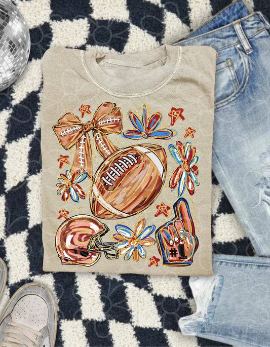 Gold Floral Football