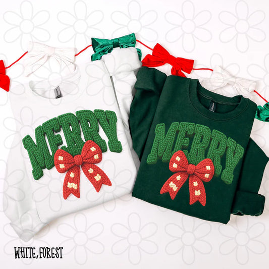 Green Merry Red Bow