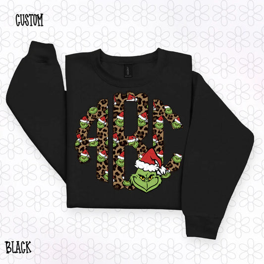 Grinch Leopard Custom Monogram
