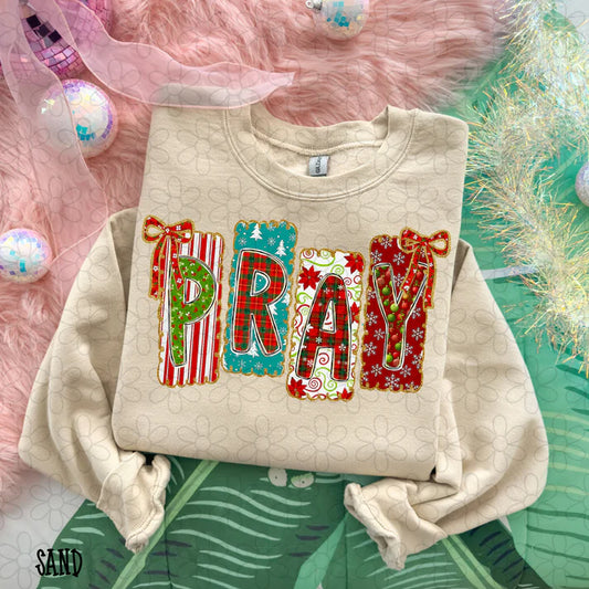 Pray Colorful Preppy Christmas