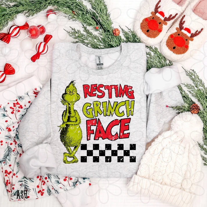 Resting Grinch Face Checkered