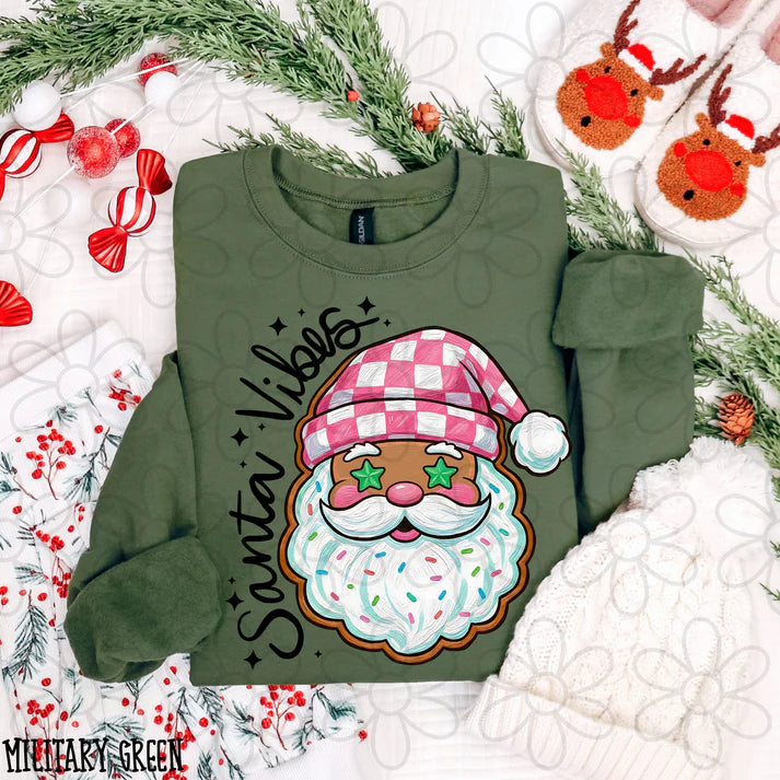 Santa Vibes Sprinkles Pink Checkered Hat
