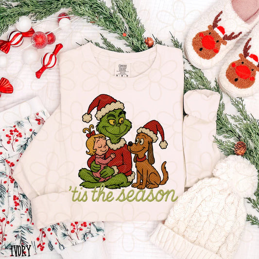 Tis The Season Stitched Grinch